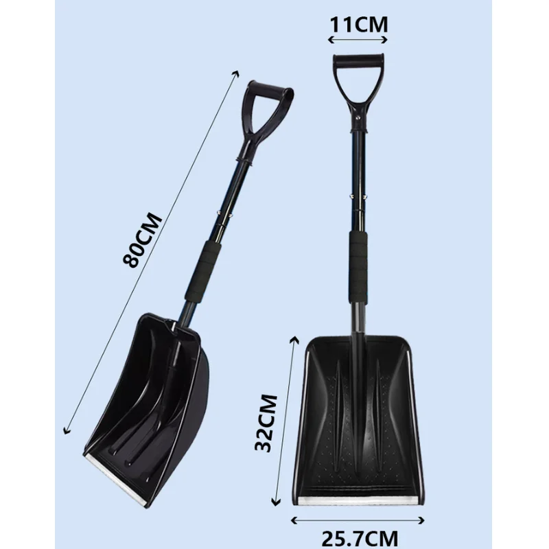 1PC Emergency Snow Shovel Foldable Extendable Handle Lightweight Aluminum Portable Sport Utility Shovel For Car Camping Garden