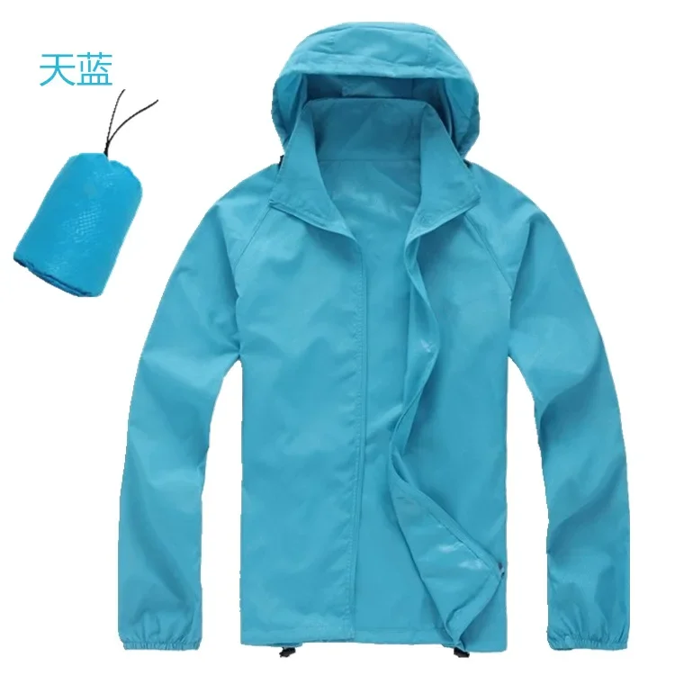 thumbnail image 1 of Cortavientos para deportes al aire libre, abrigo fino Unisex, impermeable, chaqueta básica de secado rápido, protección solar, chaquetas con capucha ultraligeras para hombres y mujeres, 1 of 5