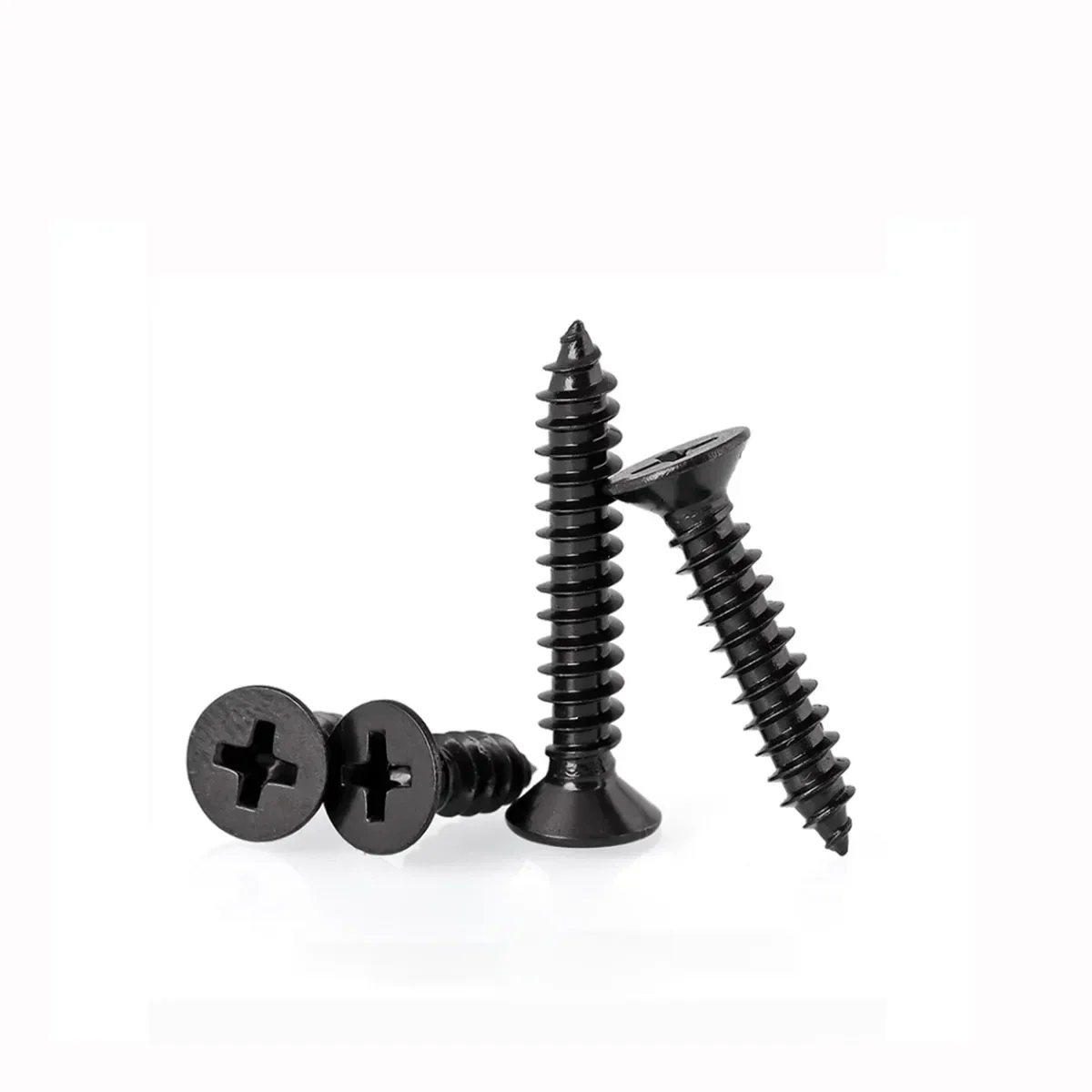 304 Stainless Steel Plated Black Zinc Cross Countersunk Head Pointed Tail Self Tapping Screw M4M5M6
