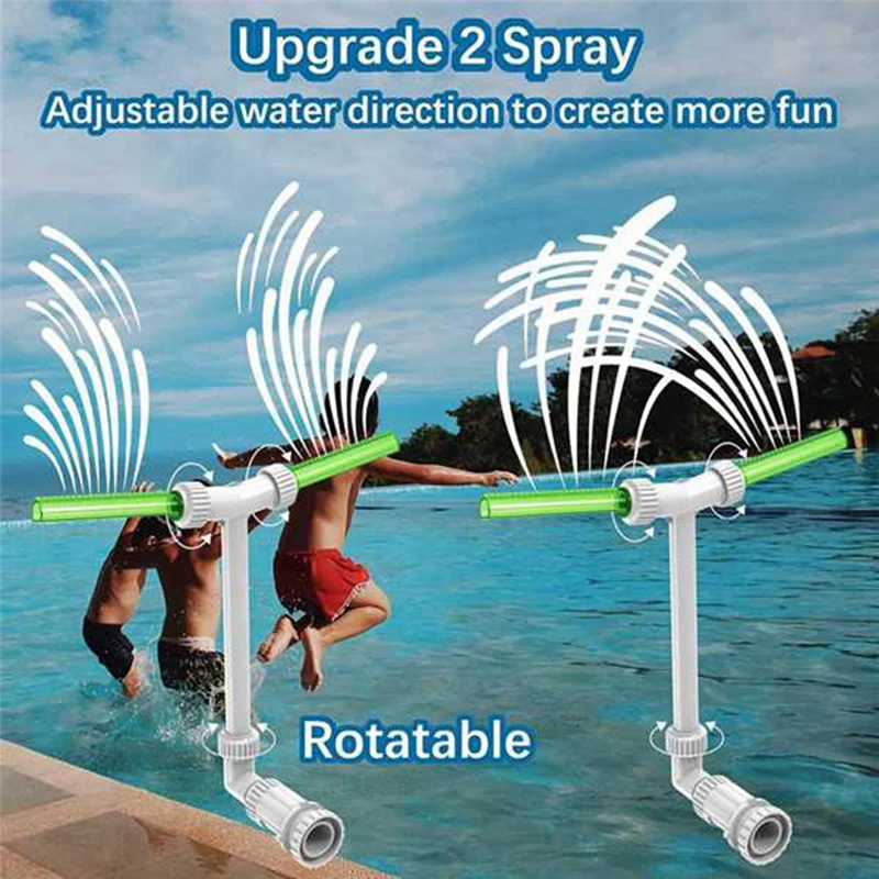 ABKJ-Swimming Pool Fountain Stand Pond Waterfall Fountain Fluorescent Adjustable Pool Decoration Cooling Spray For Garden