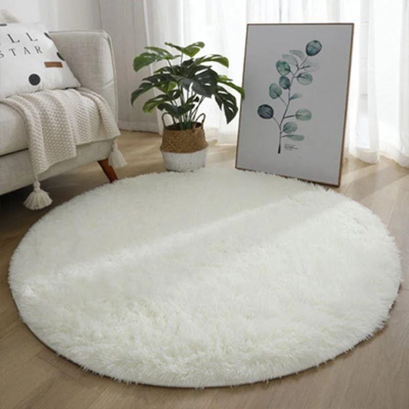 

Soft Plush Round Rug Mat Fluffy White Carpets For Living Room Home Decor Bedroom Kid Room Decoration Salon Thick Pile Rug