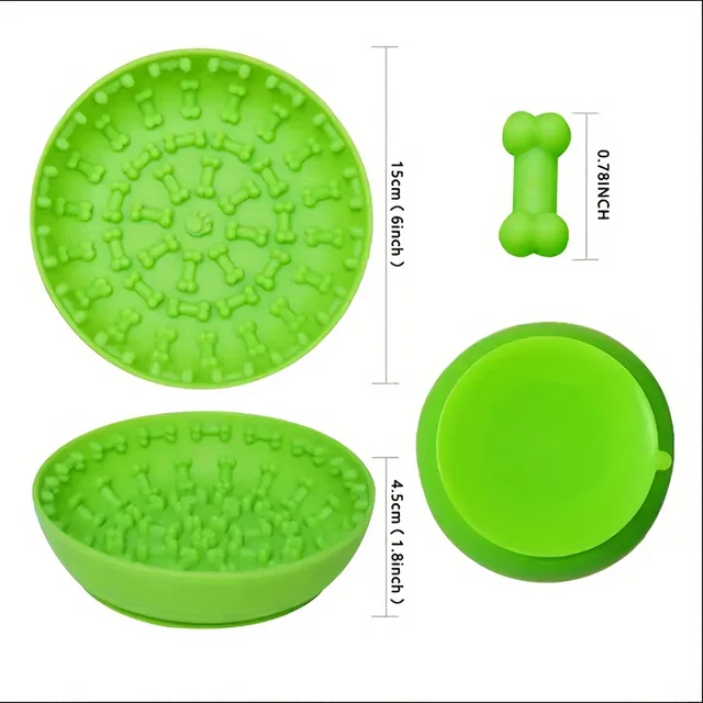 Silicone Slow Food Bowl Round Dog Bowl Cat Anti-Choking Anti-Knocking Feeding Plate Food Bowl with Suction Cup Pet Supplies 3