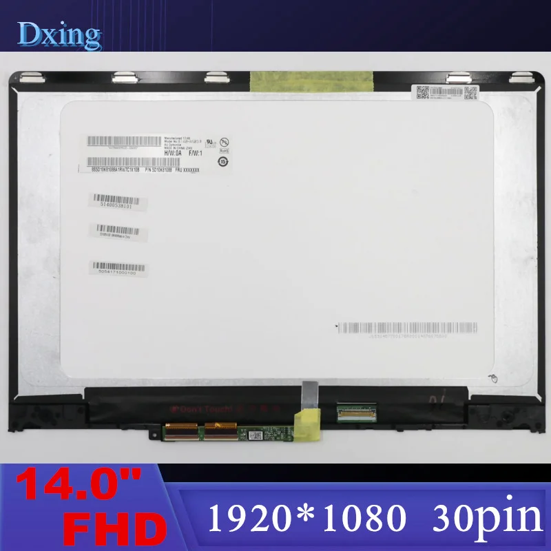 

14" For Lenovo Yoga710-14 Yoga 710 14 YOGA 710-14IKB Yoga 710-14 LCD Display Touch Screen Assembly Frame 1920*1080 B140HAN03.0