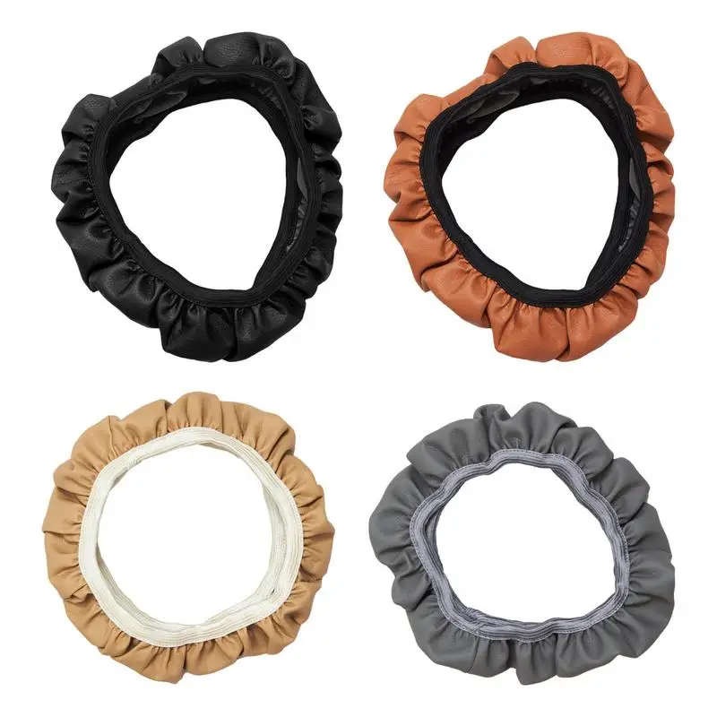 

Universal Durable PU Leather Steering Wheel Protection Cover Anti Slip Breathable Warm In Winter For Car Interior Accessories