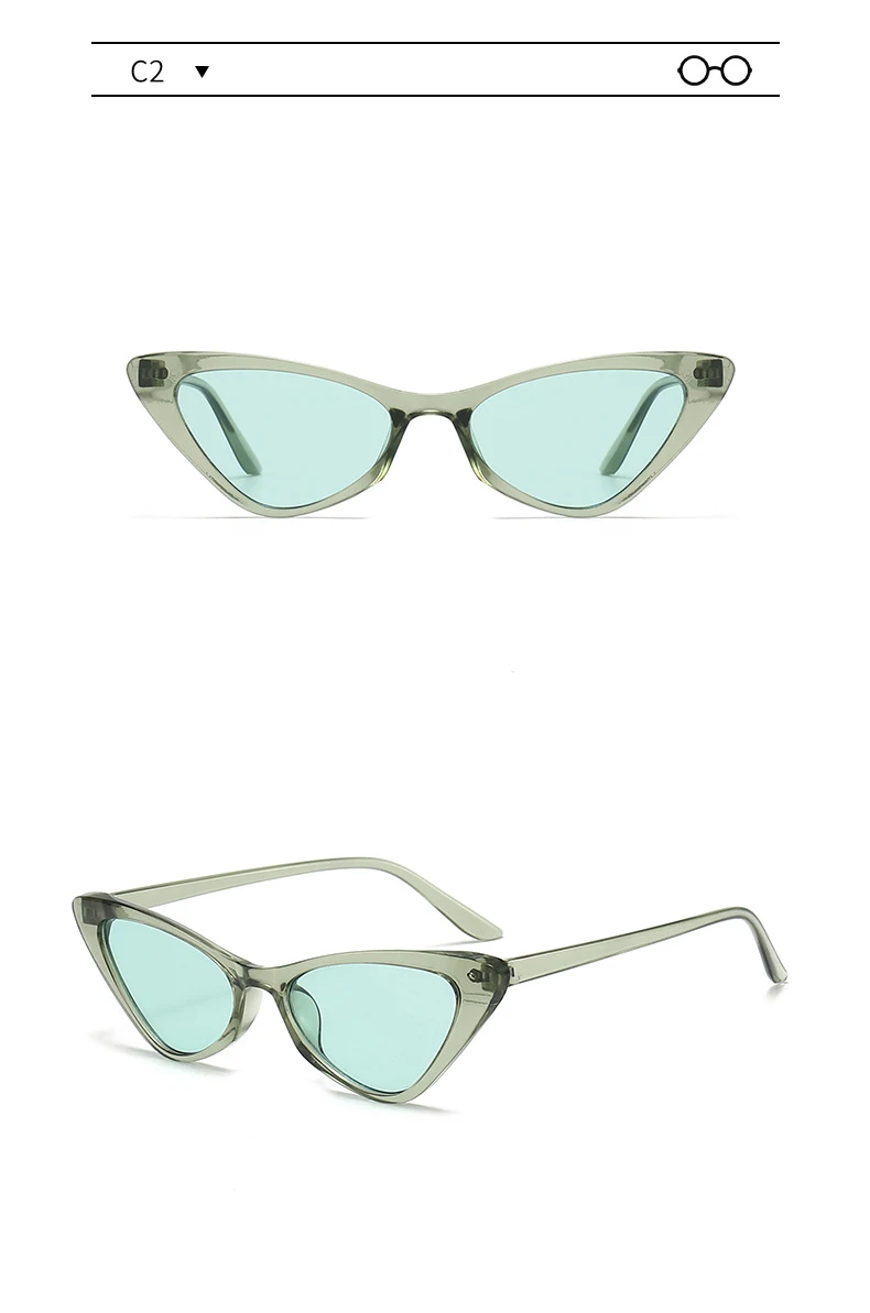 Cat-Eye-Sonnenbrille für Damen und Herren, modisch, 2024, Designer, trendig, kleines Dreieck, weibliche Sonnenbrille, Party-Brillen-Zubehör, UV400 – Detail 10