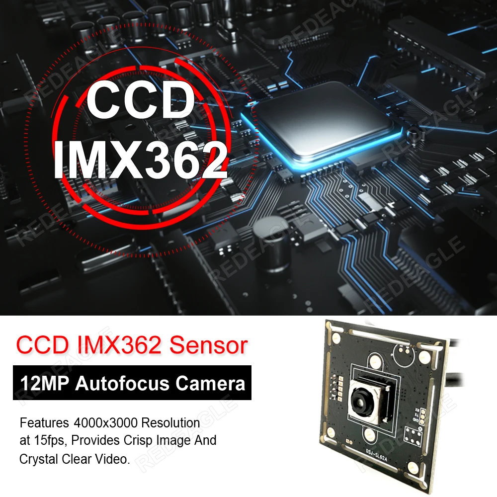 USB Webcam Module 12MP HD IMX362 Sensor Autofocus Camera No Distortion Lens UVC OTG Plug and Play 4K IMX179 PC Usb Camera