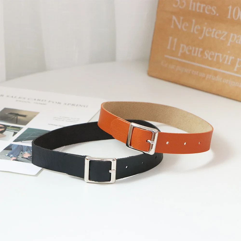 Metal Choker Necklace Harajuku Belt Collar Choker Necklace PU Leather Punk Choker Women Handmade Neck Bracelet Summer Jewelry