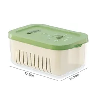 Boîte scellée au réfrigérateur pour légumes et fruits, bac à légumes avec panier de vidange, conteneurs organisateurs alimentaires à Double couche, étui réutilisable 6