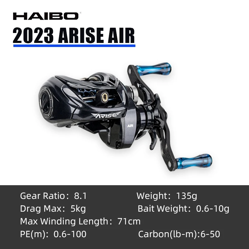 

Haibo 23 NEW ARISE AIR/ELITE AMC+ Baitcasting Fishing Reel Carbon Fiber HandIe 11B+1RB Carretilha De Pesca Long Casting BFS