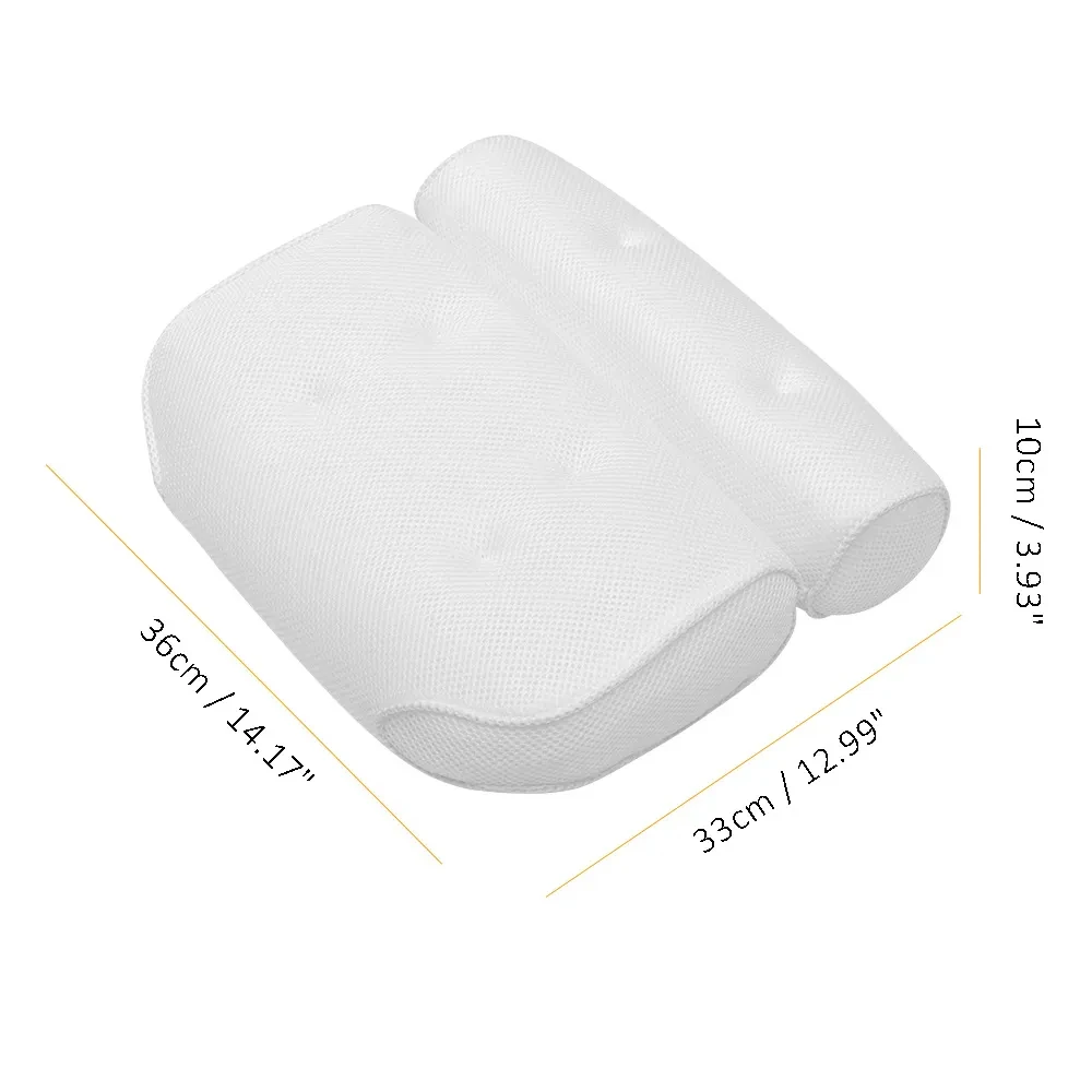 3D Mesh Massage Machine Bath Pillow Bathtub Suction Cup Backrest Cushion SPA Anti-slip 6 Cups Neck Headrest Thickened Home bath pillow