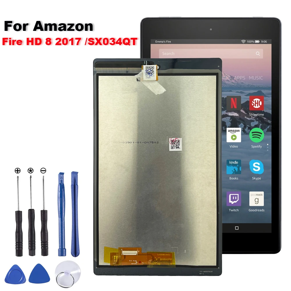 

Touch or LCD For Amazon Fire HD8 2017 HD 8 2017 7th Gen SX034QT Display Touch Screen Digitizer Assembly Repair Part