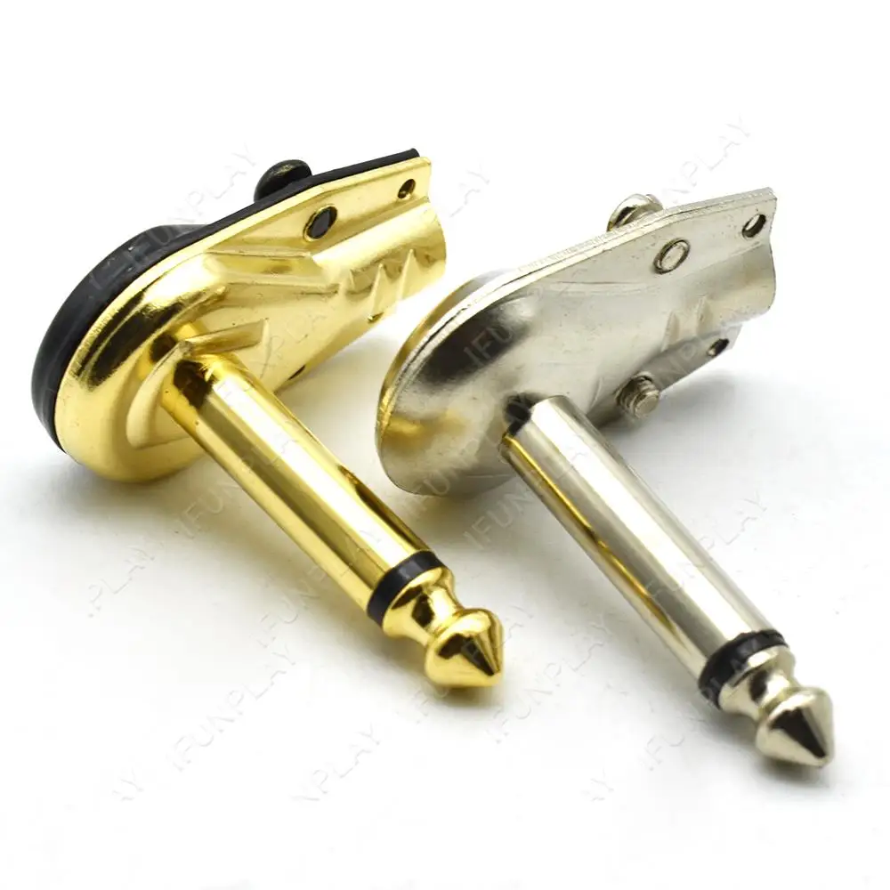 90Degree Right Angle 6.35 mm Mono 2 Pole Jack Plugs 6.35mm Guitar Audio Cables Phono Pancake 1/4 Inch Connectors 12pcs