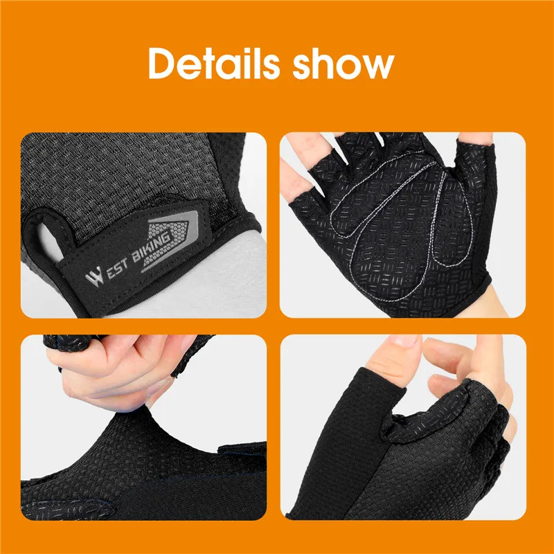 Half Finger Cycling Gloves Anti Slip Motorcycle MTB Road Bike Gloves Men Sport Fitness Bicycle Fingerless cycling gloves