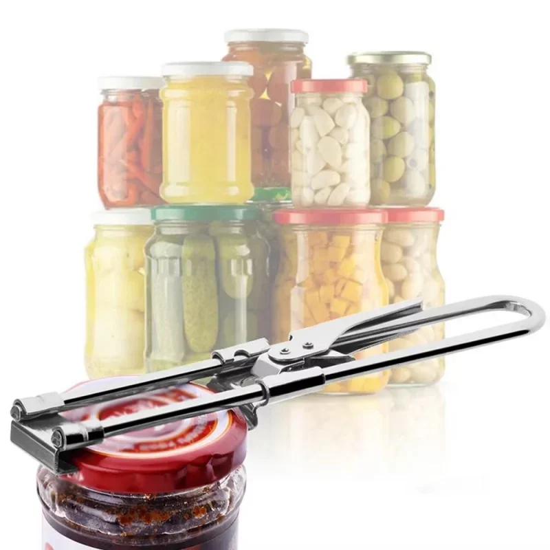 Adjustable Multi-Function Bottle Opener Stainless Steel Lids Off Jar Opener Labor-Saving Screw Can Kitchen Tools