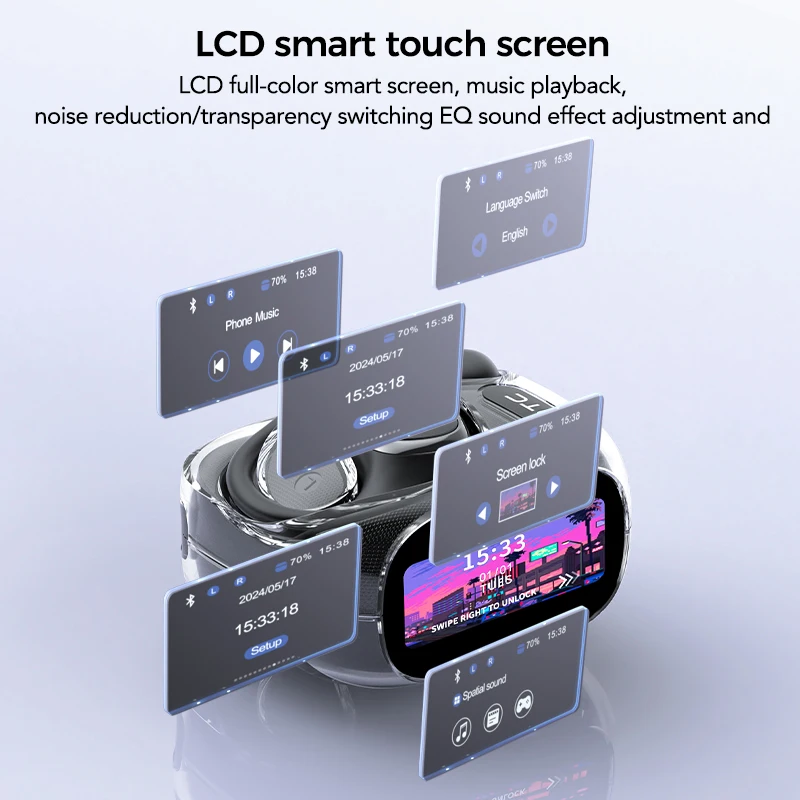 Écouteur Traducteur Instantané NE11 - 150 Langues, écran Tactile LED - Traduction Vocale IA, 3 En 1 - Noir - 12
