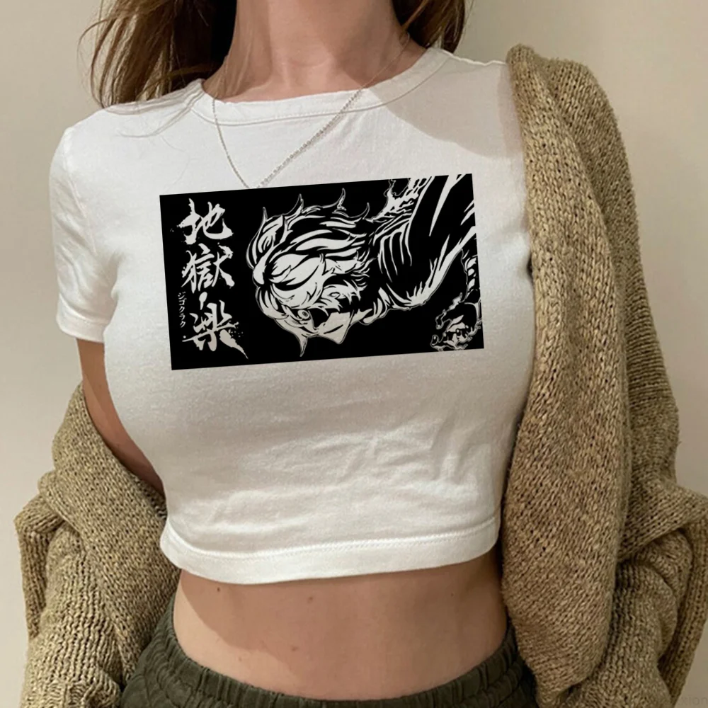 

Hell's Paradise Jigoku Raku vintage aesthetic 2000s crop top girl graphic gothic 90s trashy clothes t-shirts