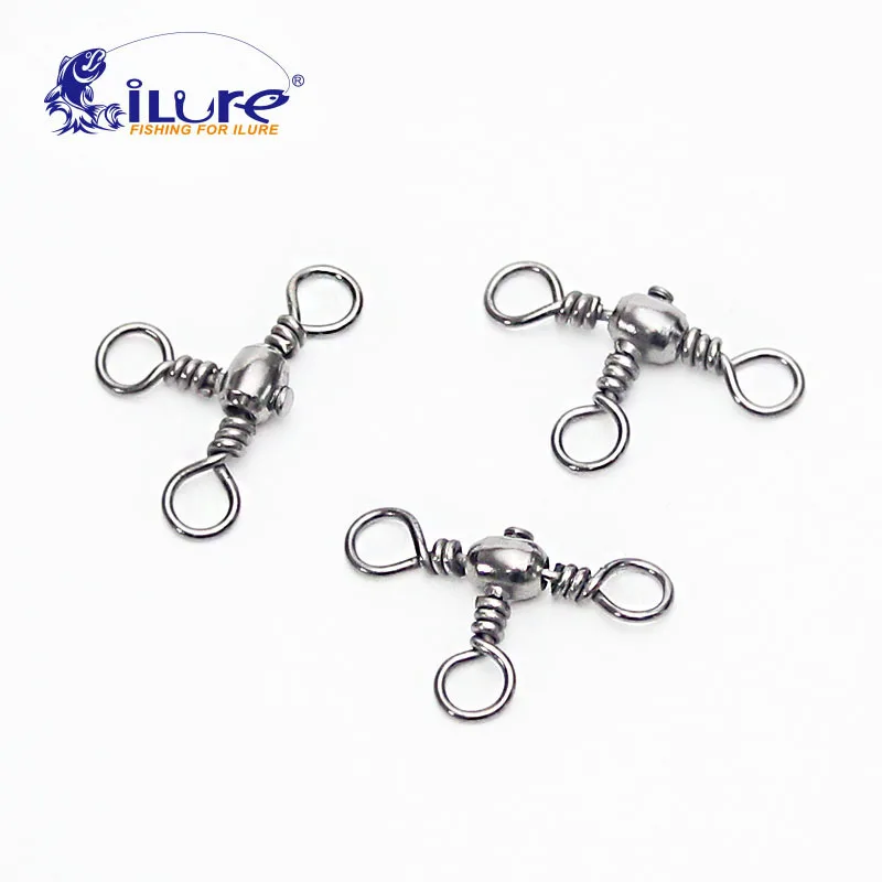Fishing Rolling Stainless Steel Barrel Triple Swivels Connector Solid Ring 20 Pcs/Lot fishing accessories fishing tackle fishing tools fishing tool fishing swivels