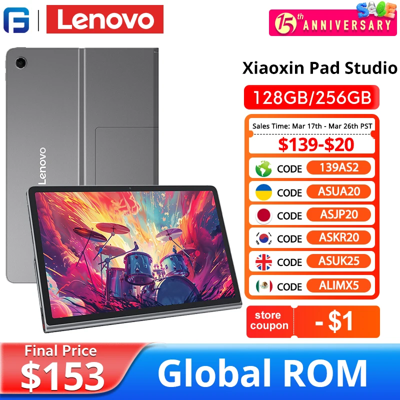 GlobalROMLenovoXiaoxinPadStudio11.5InchTabletMTKHelioG99128GB256GB8600mAhWIFI