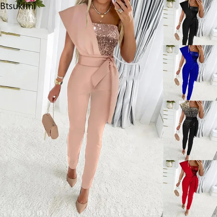 Spring Small Stand-Collar Gauze Sheer Long Sleeve Sexy Slim Women Jumpsuit