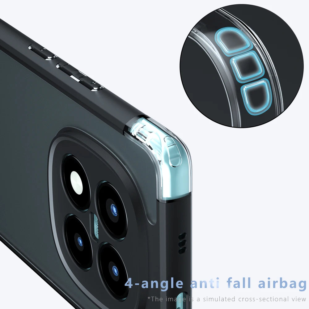 Luxury Armor Frosted Matte Transparent Acrylic Shockproof Phone Case