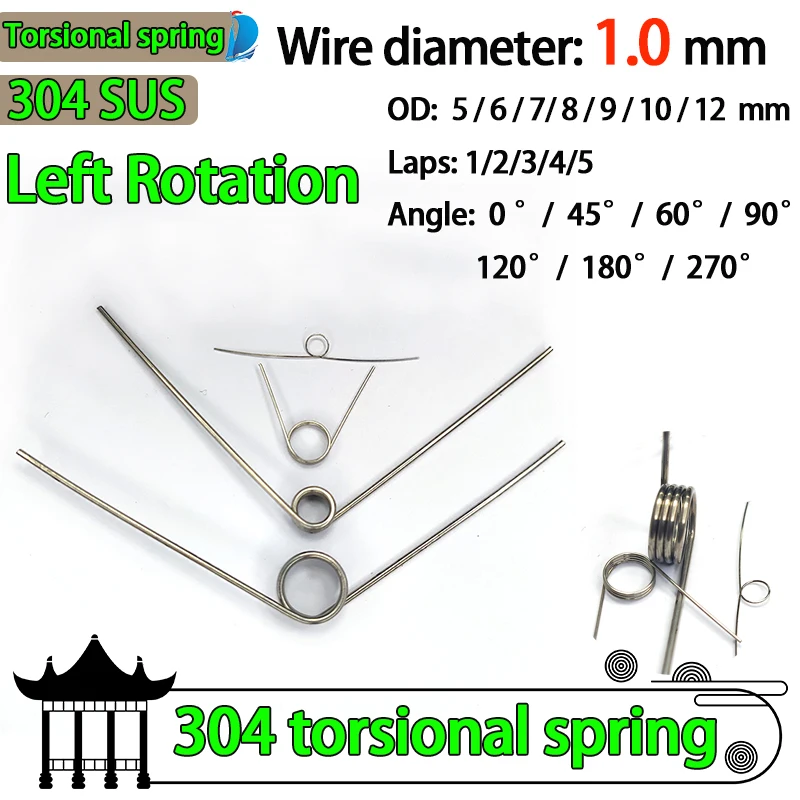 Lot 10 Ressorts De Torsion 0.3 Mm – Acier 65Mn, 180/120/90/60°, Petits Ressorts Épingle à Cheveux Précis Et Résistants