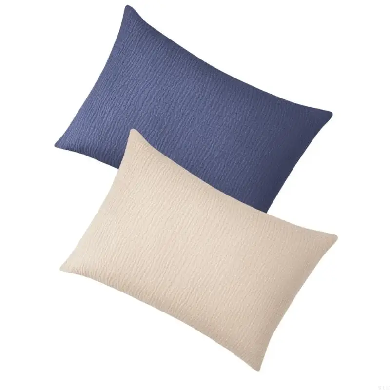 W3JF Pack of 2pcs Cotton Pillowcases with Envelope Designing, Soft Breathable Toddlers Pillow Cover for Boys Girls
