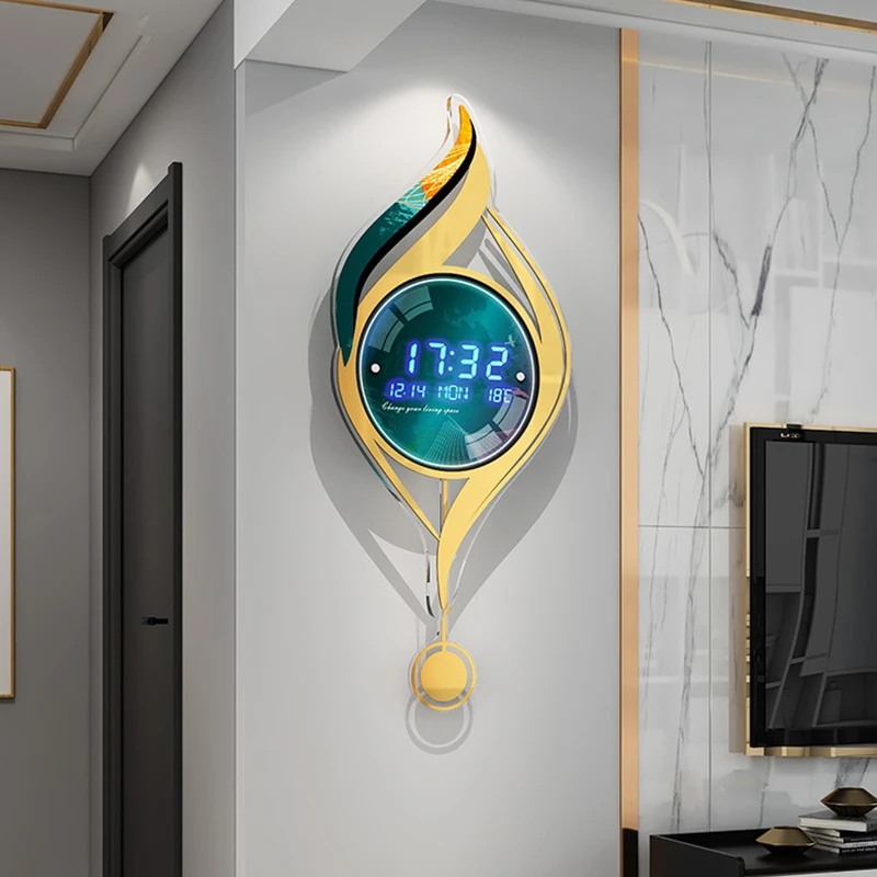 Modern Led Digital Wall Clock 3d Luminous Mute Electronic Creativity