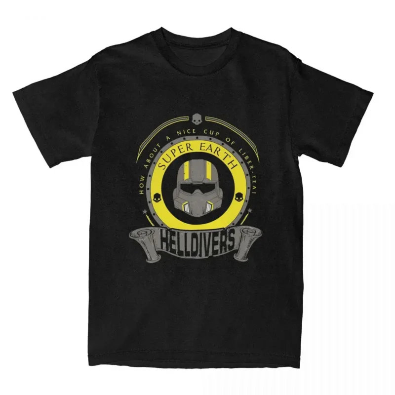 

Video Game Novelty Tees Short Sleeve Round Neck T-Shirt Helldivers Men T Shirt Cotton Graphic Clothing oversized t shirt
