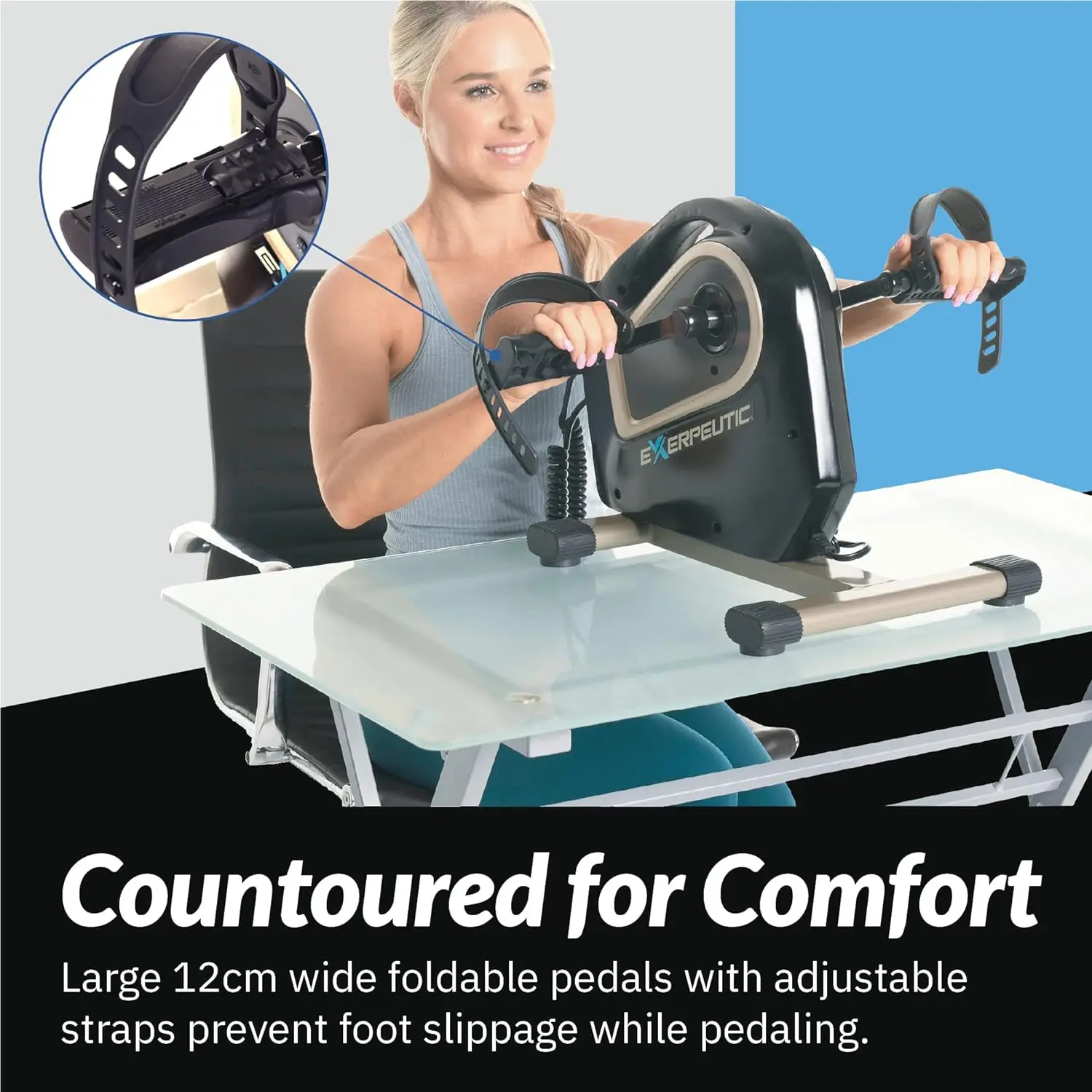 2000M Motorized Under Desk Exercise Bike-Electric Legs and Arms Pedal Exerciser-Fitness Equipment for Home Use