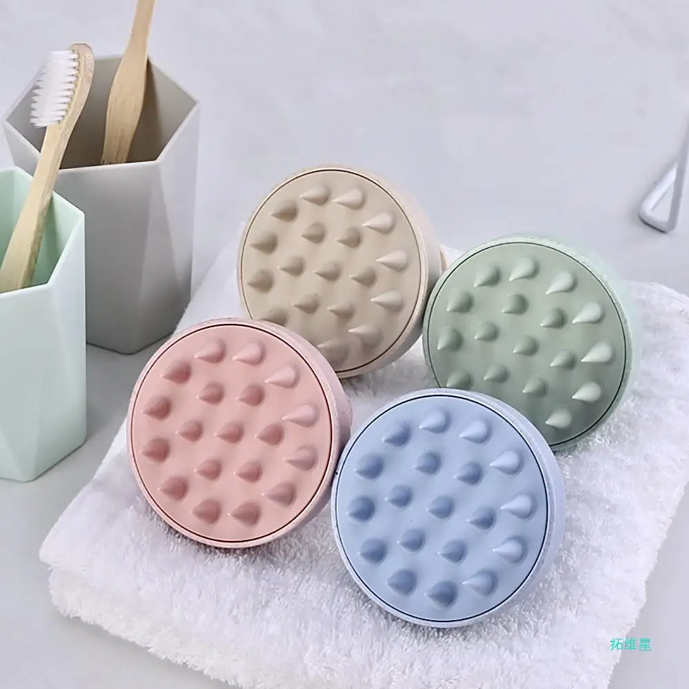 Wheat Straw Silicone Shampoo Brush Head Scalp Massage Comb Hair Washing Comb Clean Care Hair Root Itching Scalp Massage Comb 2
