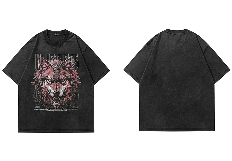 Heartless Wolf Portrait Graphic T-Shirt S9eeb65c0f14f40e5982c9503b04777b93