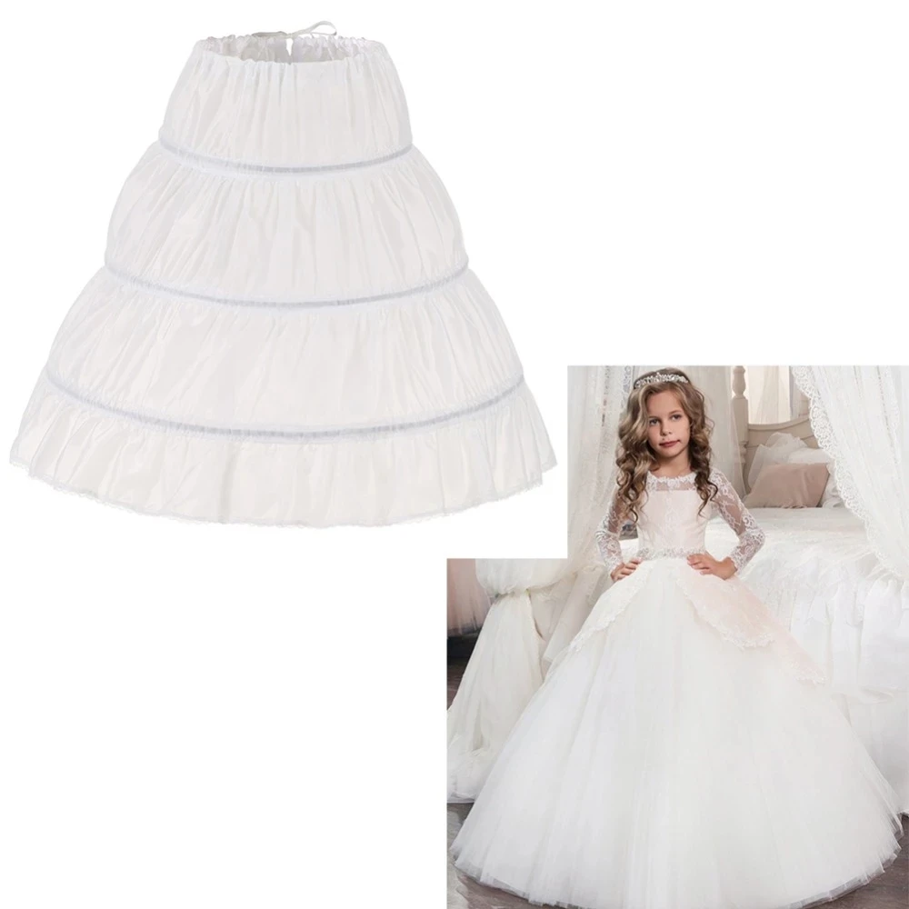 Children Kid Girl Dress Petticoat Crinoline Underskirt Wedding Accessories For Flower Girl Dress fluffy petticoat skirt 3 Hoops