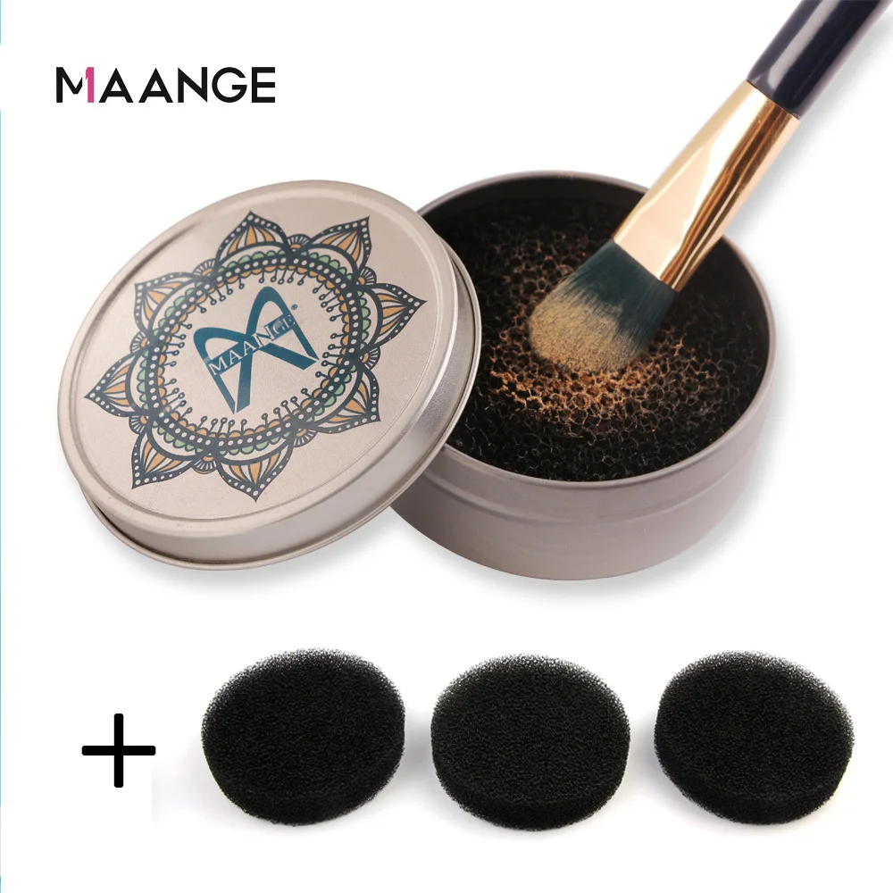 Makeup Brush Cleaner Sponge Remover Color Off Cleaning Mat Box Powder Brush Washing Cosmetic Clean Kits