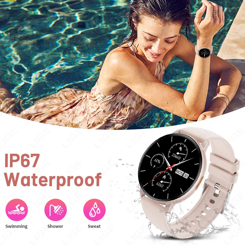 Women Sports Smartwatch 2026 New Bluetooth Call Voice Assistant Heart Rate Monitor IP67 Waterproof Fitness Tracker Smart Watches 6