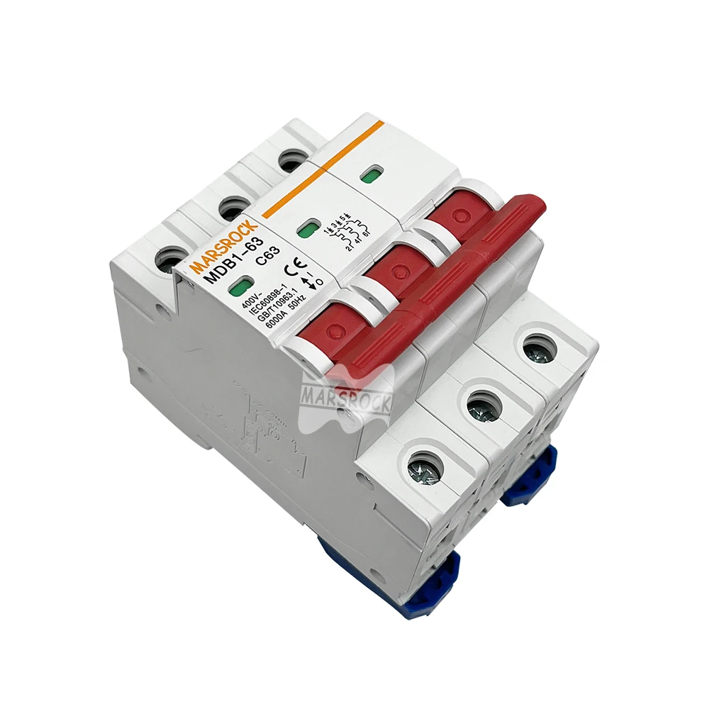 Disjuntor Elétrico Mcb Protetor de Surtos Interruptor de Controlador de Turbina Eólica Sobrecarga Fase ac 400v 63a Pólo