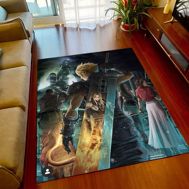 thumbnail image 1 of Final Fantasy Printed Carpet for Living Room Rugs Camping stranger things Picnic Mats Anti-Slip Yoga Mat Fans gift E-sports Rug, 1 of 5