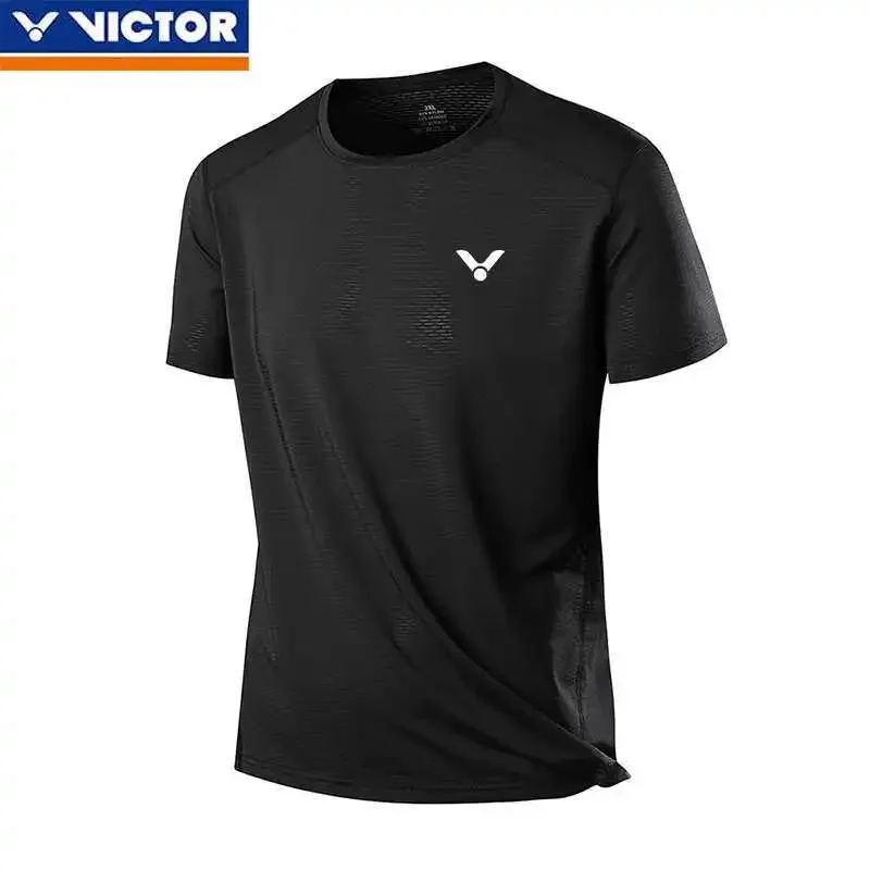 Victor New Men's and Women's Same Badminton Jersey Ice Silk Breathable Loose Round Neck Short-sleeved T-shirt