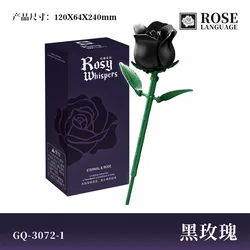 Enchanting Gothic Rose Bouquet Building Set - Creative Photo Prop & Home Decor Gift (3072 - 1 black)