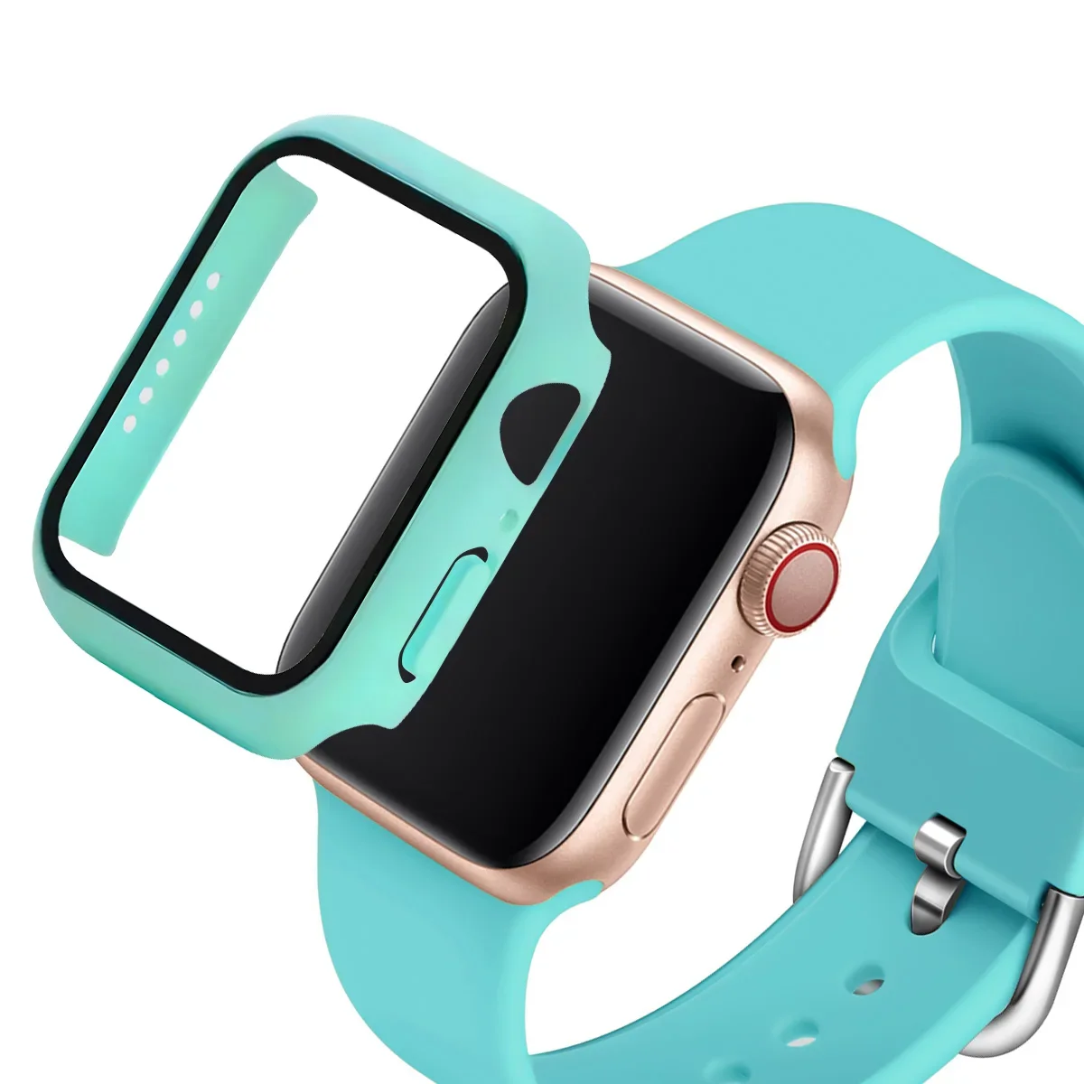 زجاج + حافظة + حزام لساعة أبل 44 مللي متر 40 مللي...