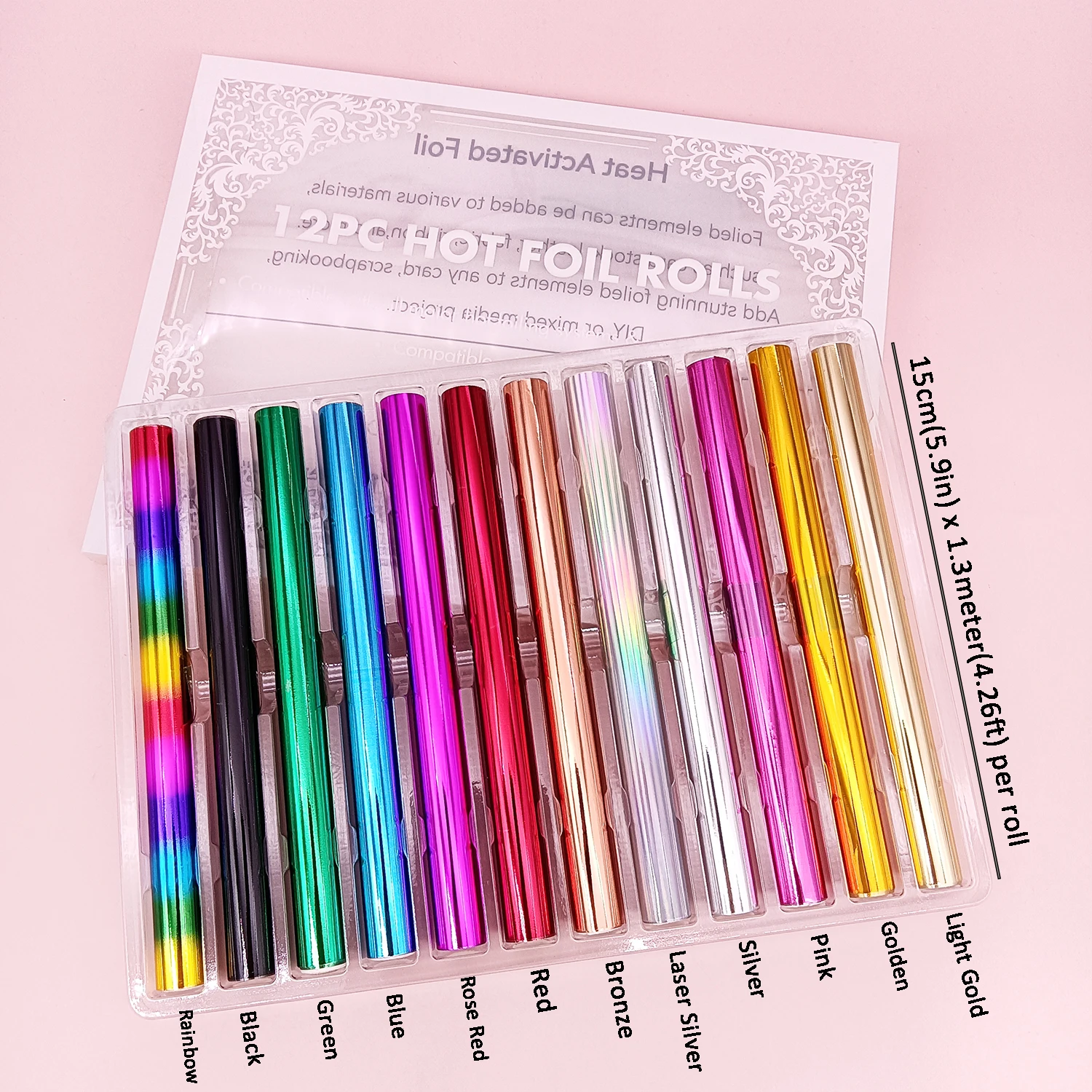 3MX15CM Heat foil Hot Foil Rolls Hot Stamping Foil Paper Holographic Heat Transfer DIY Crafts