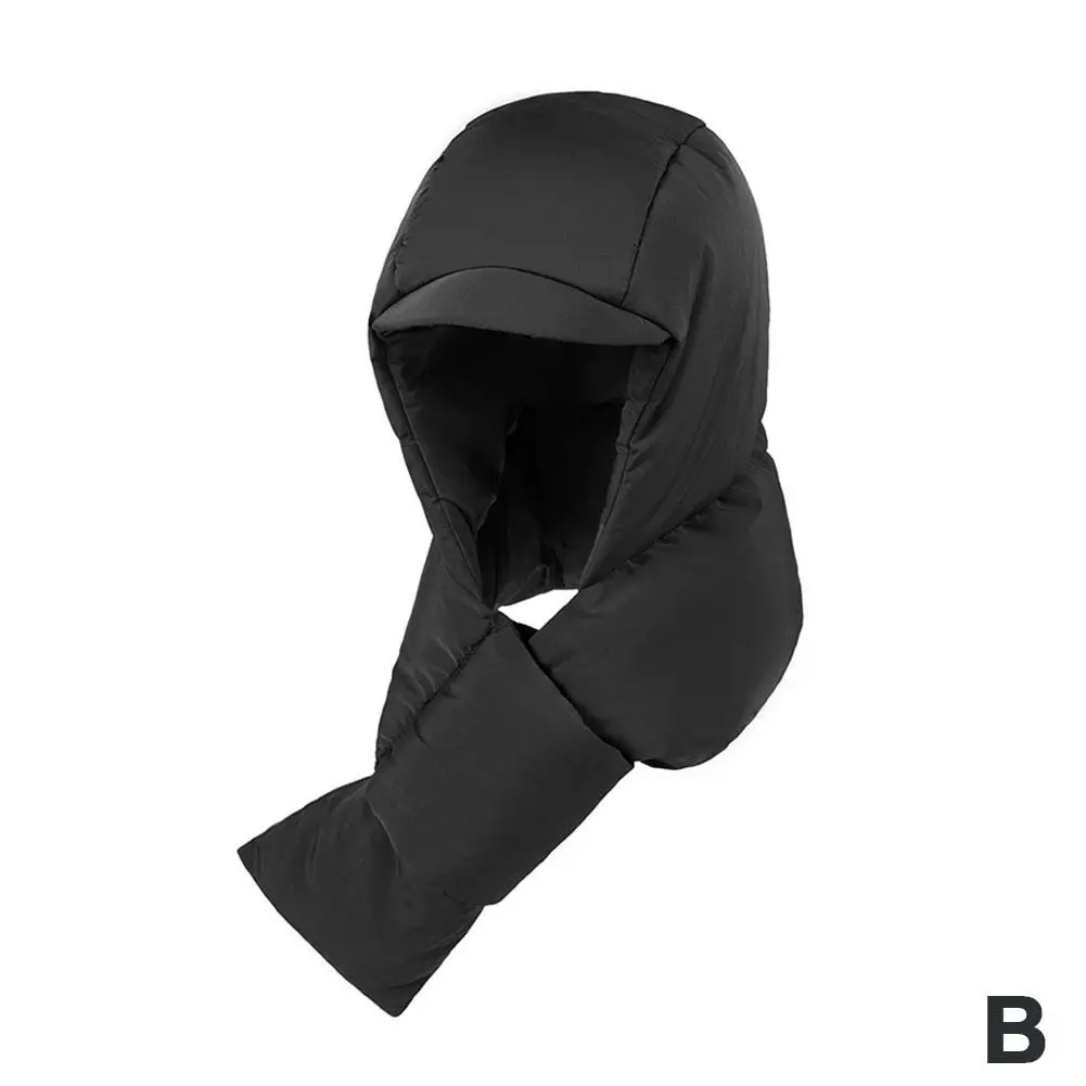 New Design Hat Scarf One Woman Winter All Cute Fluffy Warm Hooded Thickened Winter Hat Windproof Bib Anti-freeze C0f8