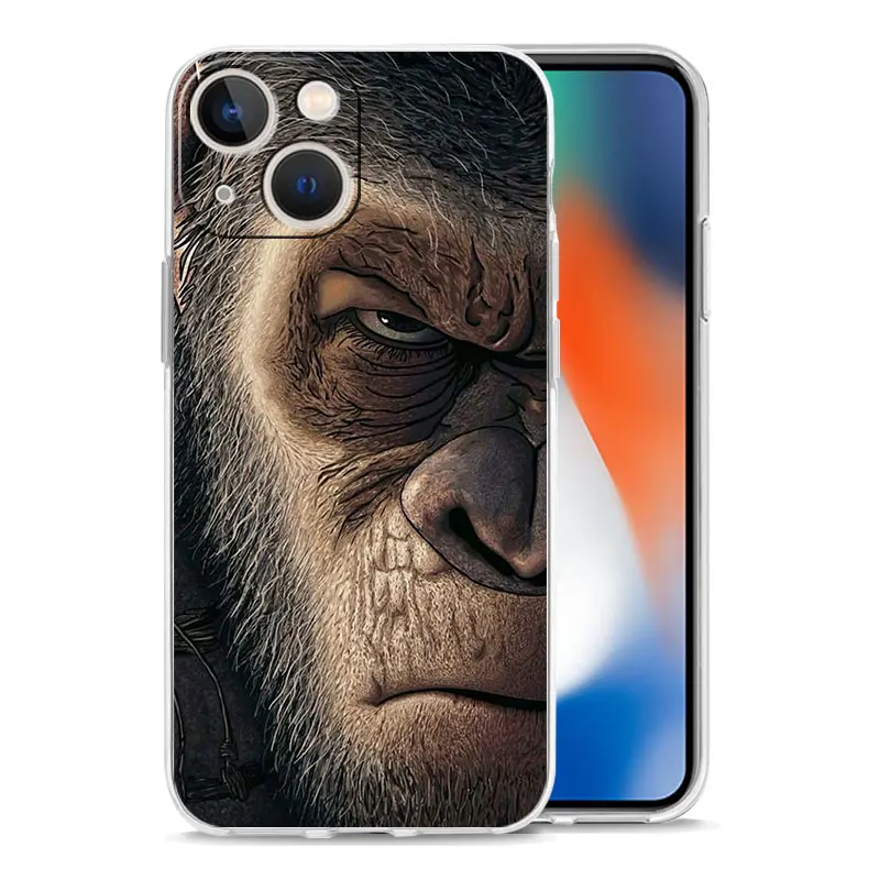 Clear Soft Monkey Design Phone Case