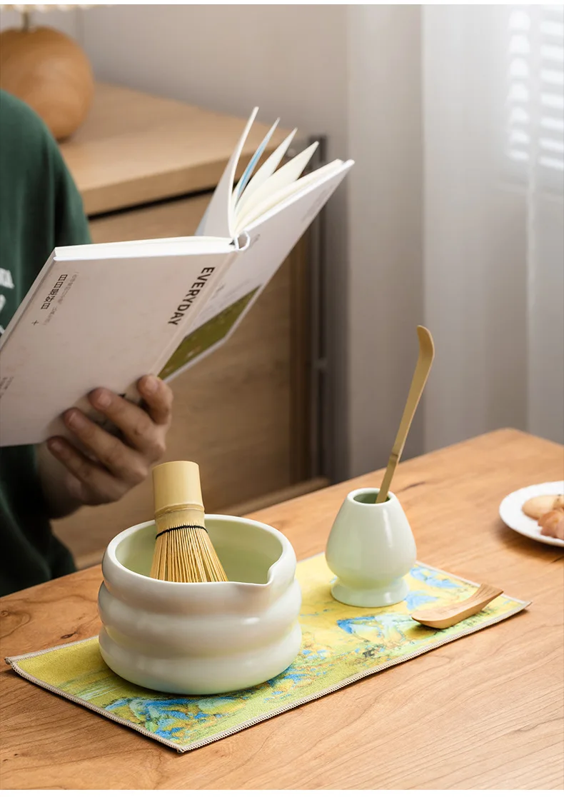 Matcha Tee Set Mit Besen, Keramikschale, Löffel Und Sieb_voghion.com
