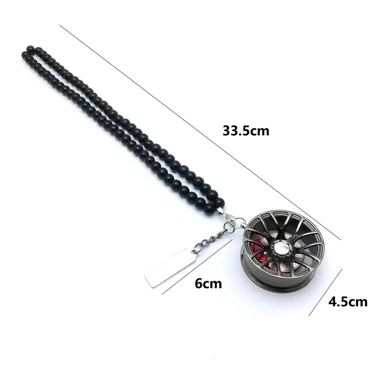 Fashion Car Wheel Hub Pendant Shock Absorber Chain Pendant Hip-hop Auto Rearview Mirror Decoration for Car Hanging Accessories