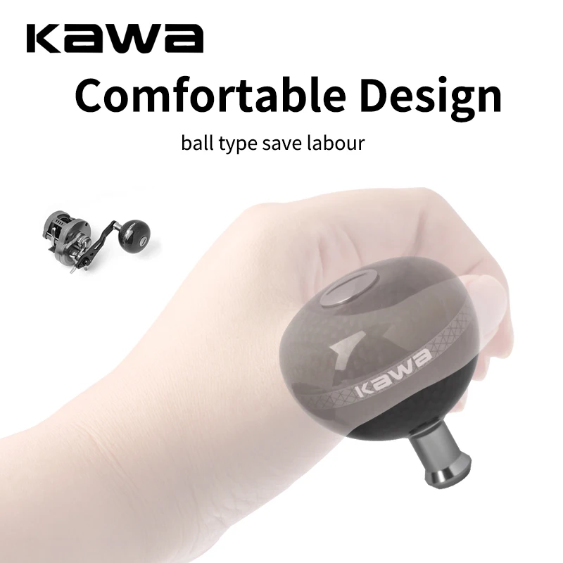 Kawa 1pc Fishing Reel Carbon Fiber Handle Knob Super Light Only 26g/16g Suit For 2000-10000 Series Spinning Reel Handle Knob DIY