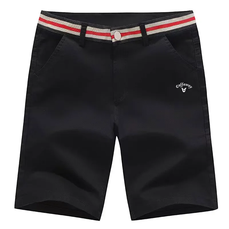 

2024 New Summer Capris Men's Casual Shorts Elastic Youth Thin Pure Cotton Pants Golf Clothing Men Luxury Brand Golf Shorts