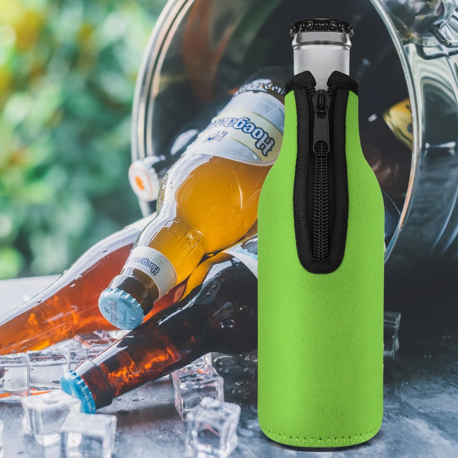Beer Bottle Insulator Neoprene Sleeve Keep Drink Cold Zip up Bottle