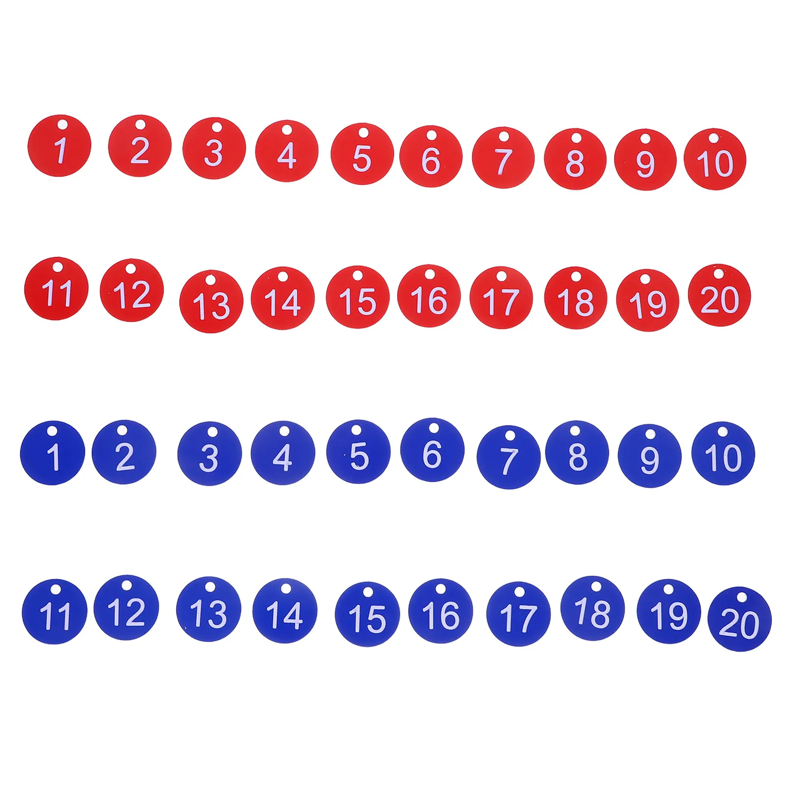 40Pcs 방수 번호가 매겨진 키 태그 사우나 목욕탕용 금속 원형 분할 링 로커룸 정리용 키 캐비닛 식별자