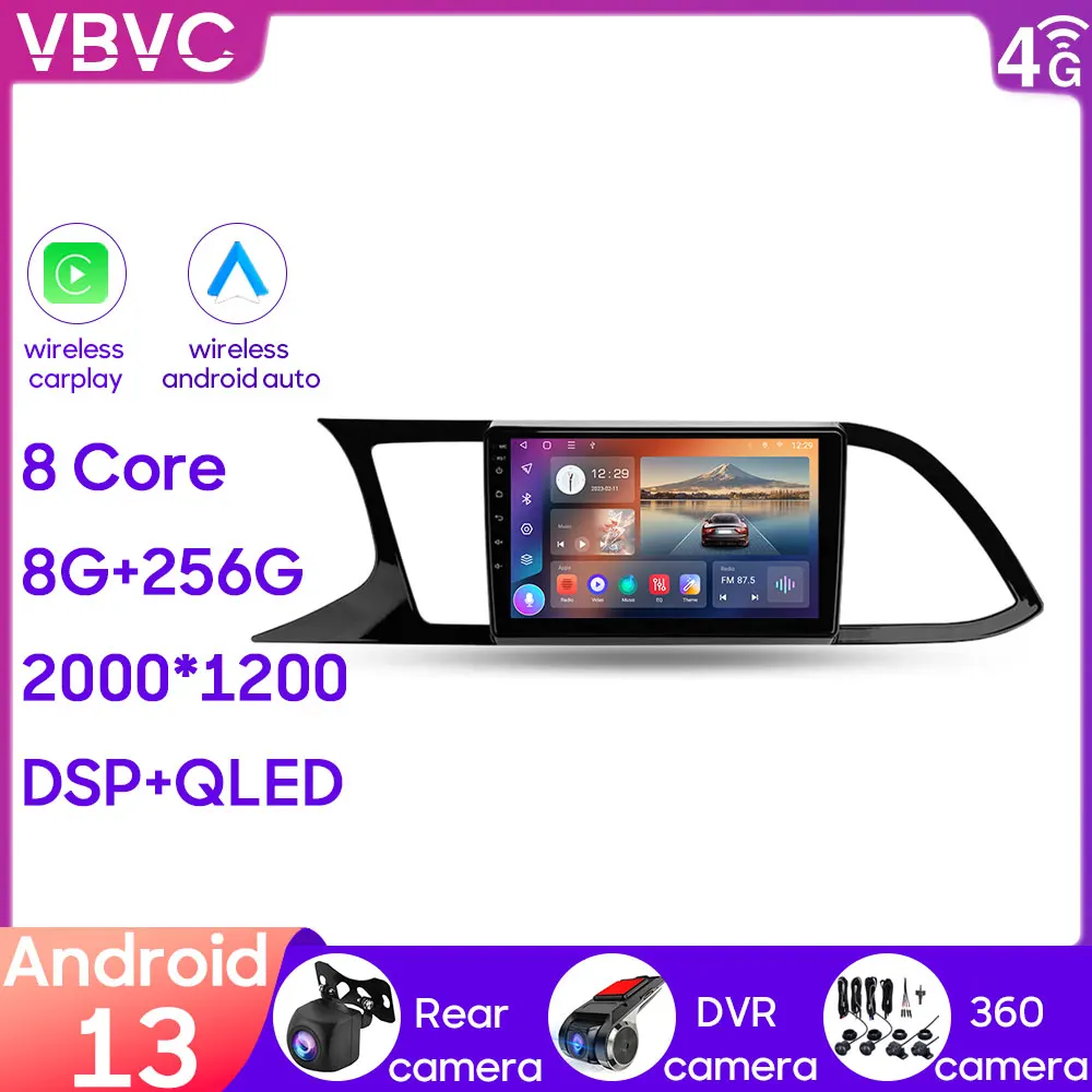 

For Seat Leon 3 2012 - 2020 Car Head Units Radio Multimedia Navigation GPS BT Carplay Stereo Player Wifi 4G
