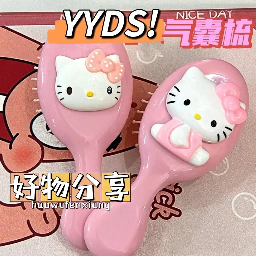 

Sanrio воздушная Подушка Расческа аниме Hello Kitty Kawaii Kuromi Cinnamoroll мультфильм кукла девочка сердце Милая портативная расческа подарки для девочек